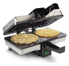 CucinaPro Snowflake 1 waffle Silver Stainless Steel Waffle Maker