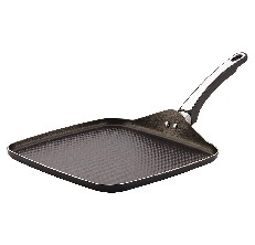 Goodful Aluminum Non-Stick Square Griddle Pan/Flat Grill, Made Without PFOA, with Nylon Pancake Turner, Dishwasher Safe Cookw