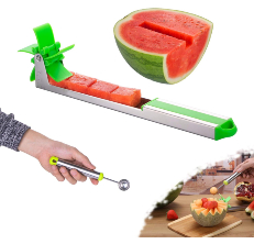 Safe Grip Fruit Cutter Safe Durable Watermelon Slicer Stainless Steel  Watermelon Slicer Comfortable Handle for Home