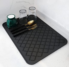 Mainstays Microfiber Dish Drying Mat Black