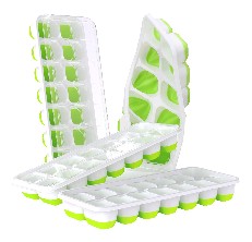 Ice Cube Trays Silicone - 3 Pack Silicone Ice Cube Trays Molds with Lid for  Freezer, Removable and Stackable, 24 Ice Cubes Per Trays for