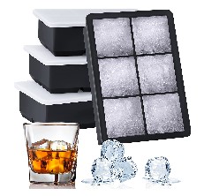  glacio Ice Cube Trays Silicone - Large Ice Tray Molds for  making 8 Giant Ice Cubes for Whiskey - 2 Pack: Home & Kitchen