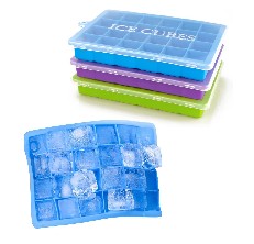 Ice Cube Tray With Lid and Bin, 2*36 Nugget Food Grade Tray ,Easy Release  Flexible Ice Cube Molds Comes with Ice Container, Scoop and Cover BPA Free