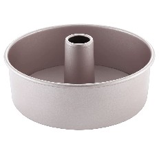 Vesteel 10 inch Angel Food Cake Pan, Stainless Steel Pound Cake Mold with Tube 16 Cups Tube Pan, Non-Toxic & One-Piece Design, Silver