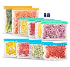 Reusable Silicone Food Storage Bags 7 Pack Airtight Seal Food Silicone Bag  T6