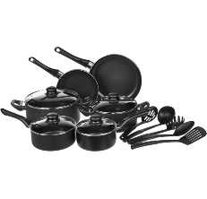 clockitchen 6 pieces pots and pans set,aluminum cookware set, nonstick  ceramic coating, fry pan, stockpot
