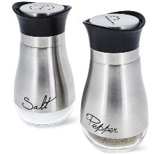 Home EC Salt and Pepper Shaker Set of 2 with Adjustable Pour Settings  (black)