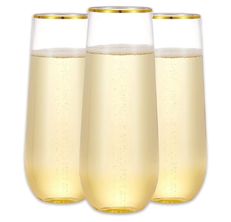 Crystal Clear Stemless Champagne Glass Flute (Optional
