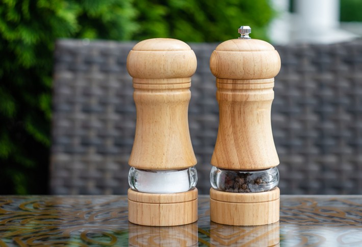 Premium Acrylic Wood Salt and Pepper Mill Set, Pepper Grinders Pack of 2