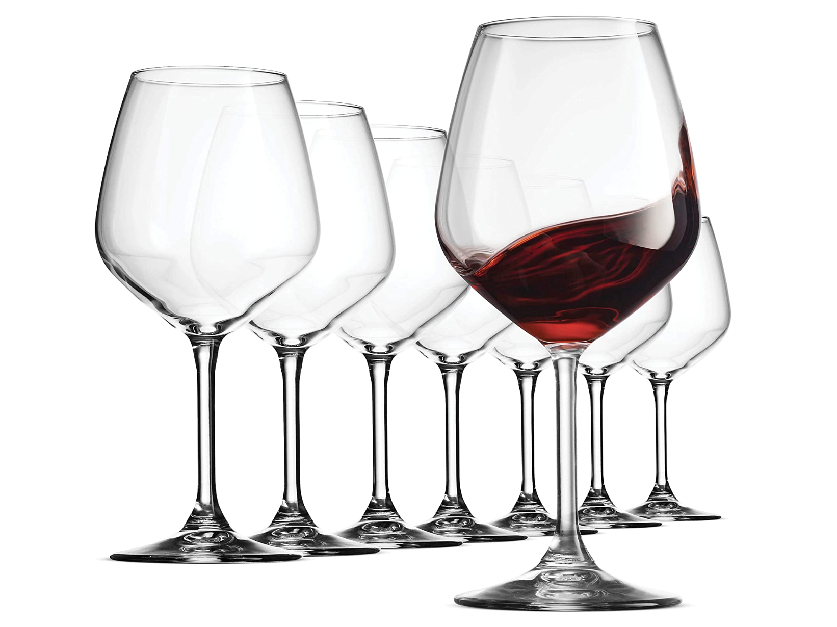 Paksh Novelty Italian Red Wine Glasses - 18 Ounce - Lead Free - Wine Glass Set of 4, Clear