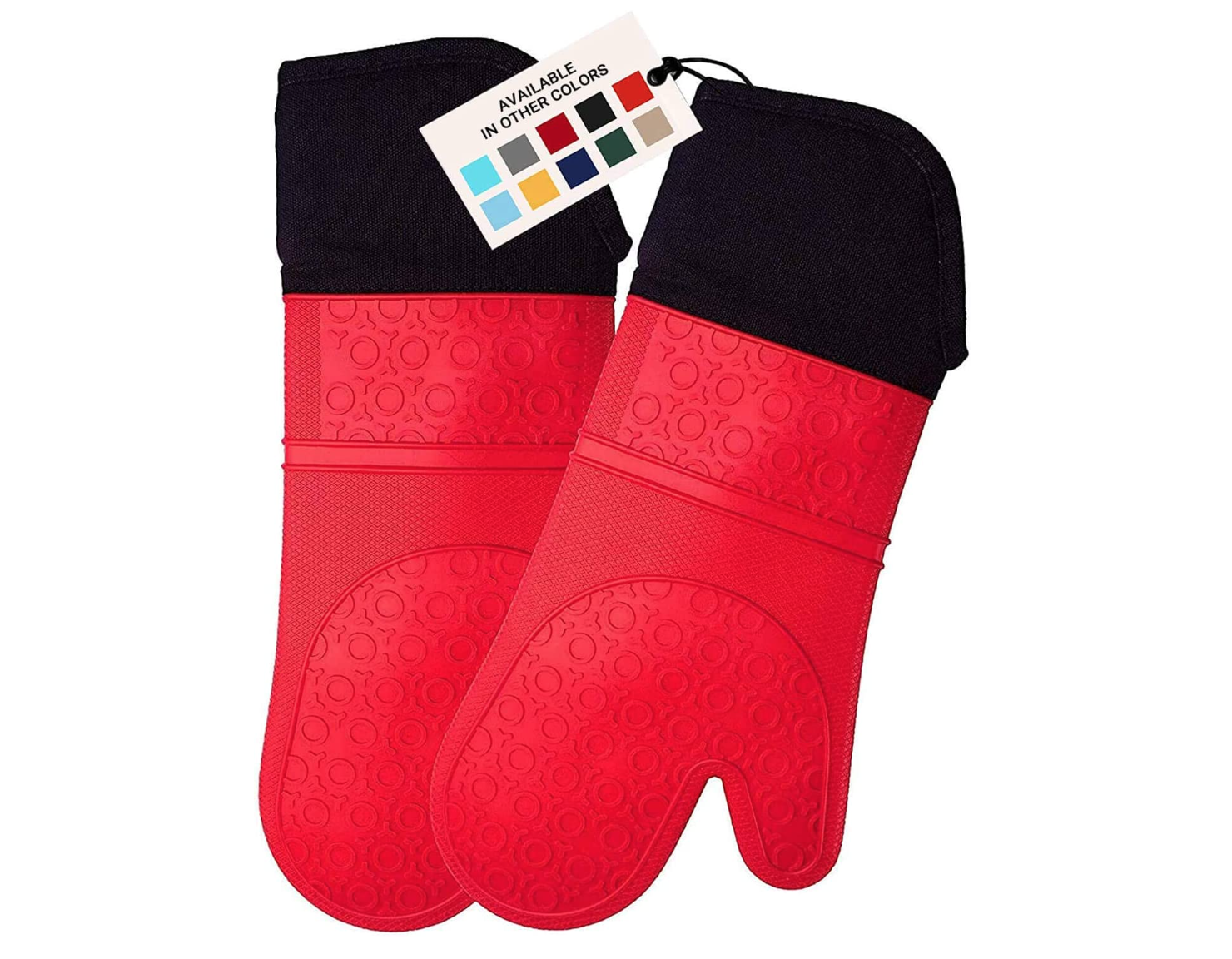  Big Red House Heat-Resistant Oven Mitts - Set of 2 Silicone Kitchen  Oven Mitt Gloves, Red: Home & Kitchen