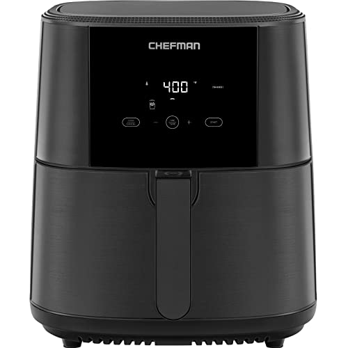  CHEFMAN Small Air Fryer Healthy Cooking, 3.6 Qt, Nonstick, User  Friendly and Dual Control Temperature, w/ 60 Minute Timer & Auto Shutoff,  Dishwasher Safe Basket, Matte Black, Cookbook Included : Home