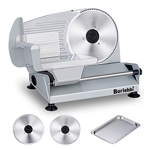  OSTBA Meat Slicer, Electric Deli Food Slicer with Removable  Stainless Steel Blades, Adjustable Thickness Meat Slicer for Home Use, Easy  to Clean, Ideal for Cold Cuts, Cheese, Bread, 150W: Home 