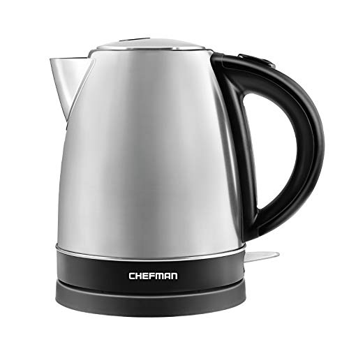 Comfee' Stainless Steel Cordless Electric Kettle. 1500W Fast Boil with LED Light, Auto Shut-Off and Boil-Dry Protection. 1.7 Liter