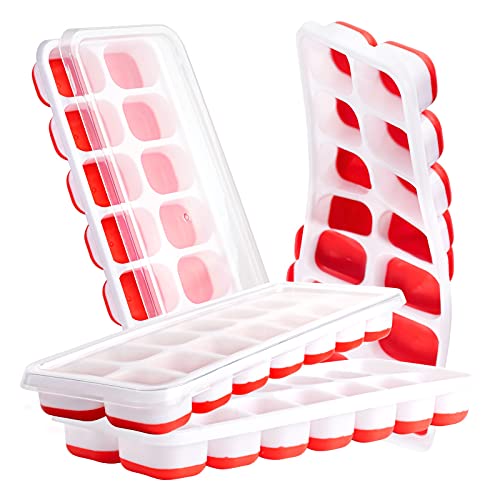 ZALIK Silicone Ice Cube Trays with Lid