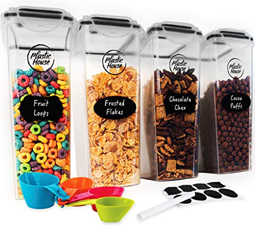 plastic house cereal storage container