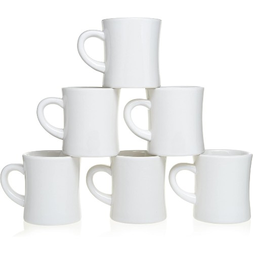 COLETTI White Set of Six Ceramic Coffee Mugs
